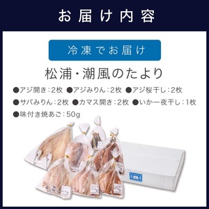 干物セット 7種15枚 サバ イカ アジ カマス 焼きあごの干物【B0-150】