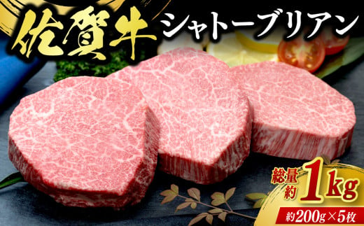 “牛肉の女王”佐賀牛シャトーブリアン1kg（5枚）（A13008-01）