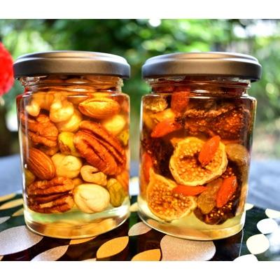 ふるさと納税 和歌山市 ナッツ・ドライフルーツの蜂蜜漬　峠プレミアム2種セット【萌(MOE)】【映(HAYU)】　 |  | 01