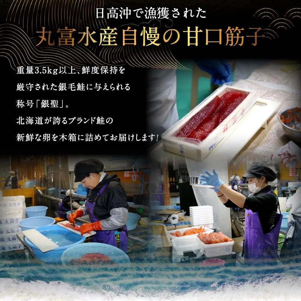 北海道産秋鮭「銀聖」筋子（500g）筋子
