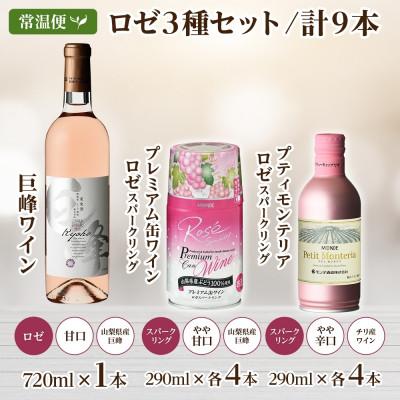 ふるさと納税 笛吹市 ロゼワイン 3種 9本 飲み比べ ボトル1本・缶2種8本 モンデ酒造 山梨県 笛吹市 |  | 03