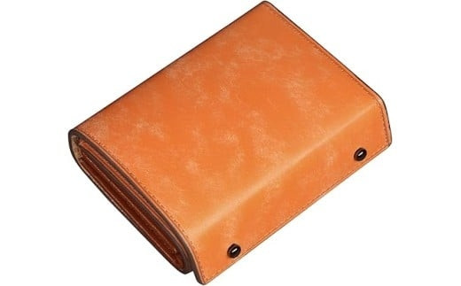メンズ二つ折り財布 柿色