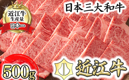 【4等級以上】【カネ吉山本】近江牛[選] 焼肉用 リブロース【500ｇ】【Y088W1】（国産牛　和牛　ブランド牛　ブランド和牛　黒毛和牛　牛肉　肉　高級　人気　おすすめ　神戸牛　松阪牛 に並ぶ 日本三大和牛 近江牛）