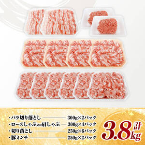 豚肉 宮崎県産豚肉4種3.8kg 豚肉 セット