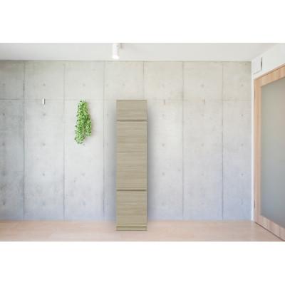 ふるさと納税 大川市 シャルム  幅40cm 板戸キャビネット(選べる右開き、左開き) グレージュ/ウォールナット