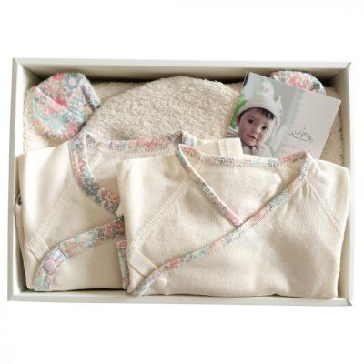 ふるさと納税 名古屋市 オーガニックコットンベビー肌着2種&amp;バスローブセット(ピンク)