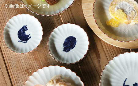 【波佐見焼】呉須猫 小皿 〈背伸び〉 3点セット 食器【西海陶器】[OA476]