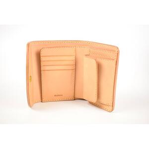 【minca】栃木レザーの三つ折り財布 ミドルサイズ ハンドステッチ滑らかな手触り/Middle wallet 01/ブルー　518【雑貨 ファッション 人気 おすすめ 】