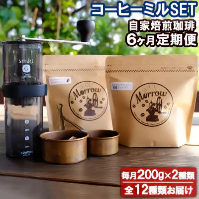 ふるさと納税 小郡市 Morrow珈琲6ヵ月定期便&amp;コーヒーミル・スマートG【増量】[No5354-2082]