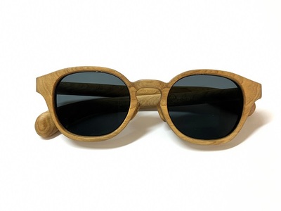 1100-91-01 「FUJI HINOKI MADE eyewear」 サングラス一式 (ケース・スタンド付き)