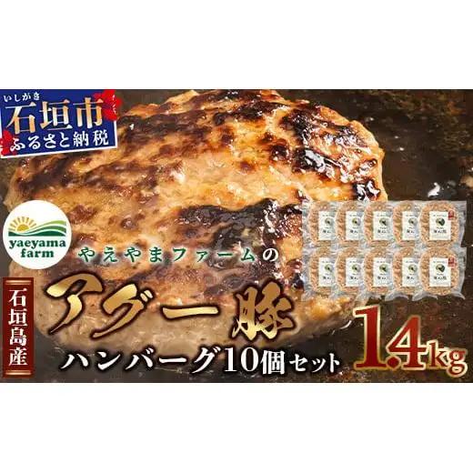 石垣島産 やえやまファームのアグ―豚（南ぬ豚）ハンバーグ10個セット 　E-8-1