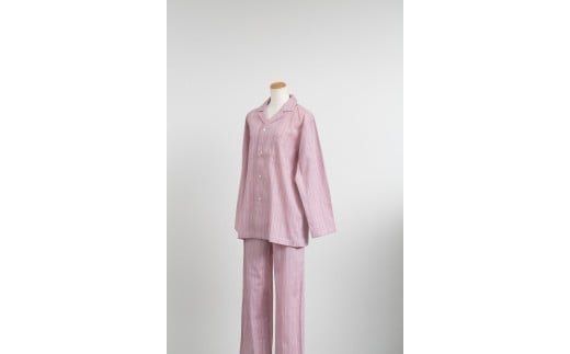 ストライプ楊柳パジャマ　Lサイズ・ピンク