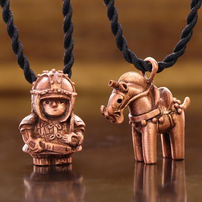 ふるさと納税 山梨県 【縄文アクセサリーDo_goods】純銅製ネックレス馬形埴輪&挂甲の武人セット　　　　700-095 |  | 01