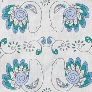 フィンランドの「幸せを運ぶ鳥」小鳥柄の胴長トイレ2点セット ブルー