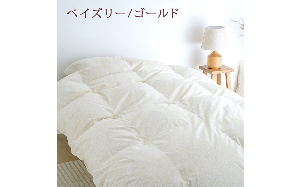 マザーグース 羽毛布団 西川 シングル ペイズリー/ゴールド