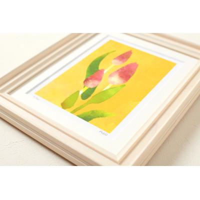 ふるさと納税 茨木市 イラスト作家「菜生」アートフレーム〈チューリップD〉花 |  | 01