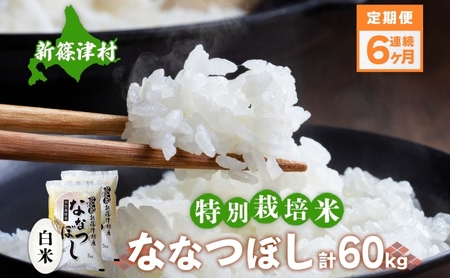 定期便 6ヵ月 北海道 特別栽培 令和7年産 ななつぼし 10kg 精米 米 白米 お米 新米 ごはん ご飯 ライス 道産米 ブランド米 新しのつ米 ふっくら 食味ランキング  産地直送 カワサキ森田屋 送料無料 新篠津  