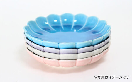 【瀬戸焼】削ぎ菊型取皿 貫入ムラサキ 2枚セット 【ヤマハツクリタ株式会社】 / 食器 和食器 丸皿 / 瀬戸市[BBDV010]