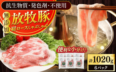放牧豚肩ロース しゃぶしゃぶ 計1020g（170g×6） 精肉 スライス 薄切り 小分け 冷凍 北海道 [AXBA132]