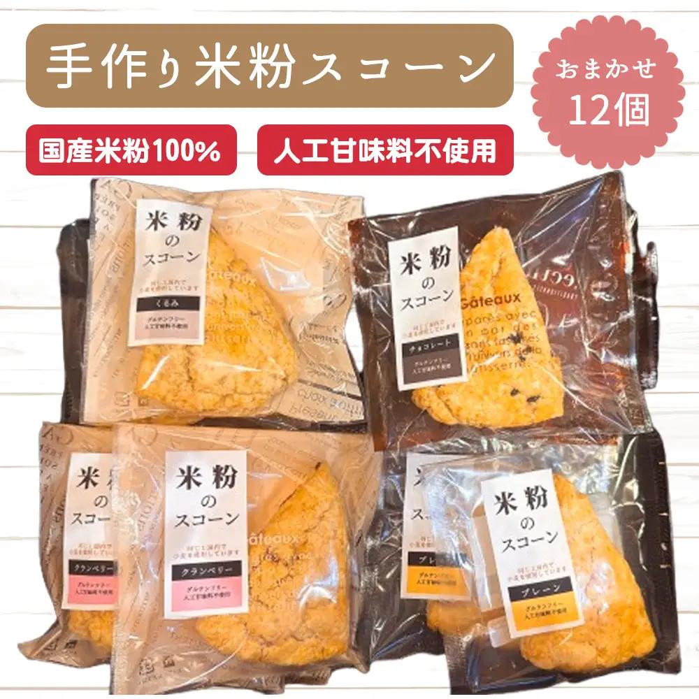 No.510 グルテンフリー　手作り米粉スコーン　おまかせ12個　詰め合わせ ／ お菓子 米粉 おやつ 朝食 ティータイム 国産米粉100％ 手作り セット 愛知県