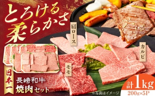 長崎和牛 モモ焼肉スペシャル 計1kg（モモ600g・肩ロース200g・カルビ200g）長崎県/有限会社シュシュ [42AEAA032]
