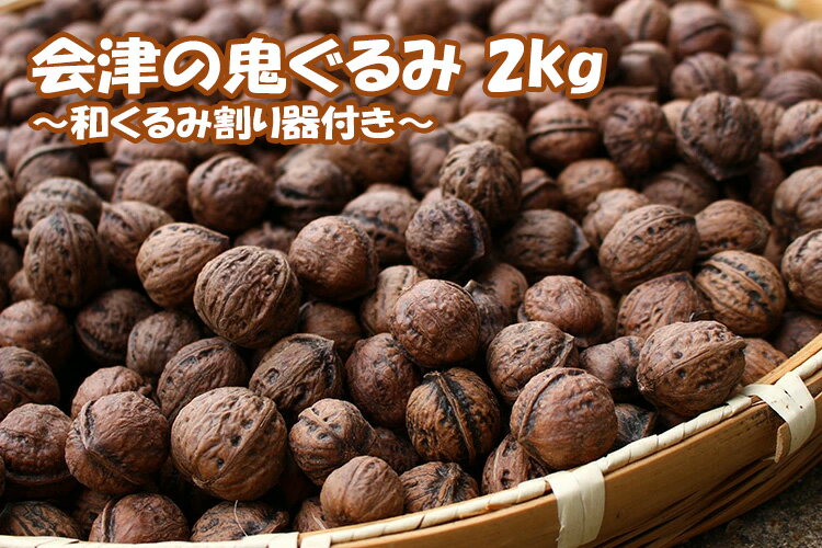 【ふるさと納税】会津の鬼ぐるみ2kg　和くるみ割り器付き※着日指定不可
