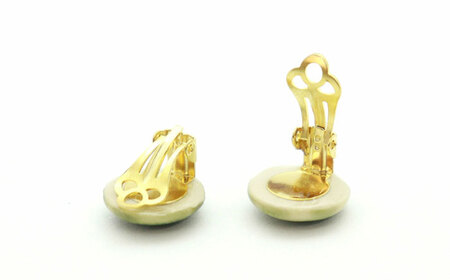 【美濃焼】 緑むら タイル イヤリング 直径15mm 瑞浪市 / TILEmade タイル アクセサリー ハンドメイド [AZCD074]