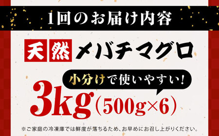 【全3回定期便】まぐろ ねぎとろ 3kg（500g×6パック）【本まぐろ直売所】[AKAK041]