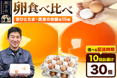 《定期便10ヶ月》赤ひとたま 15個・黄身の余韻 15個 計30個（業務用）