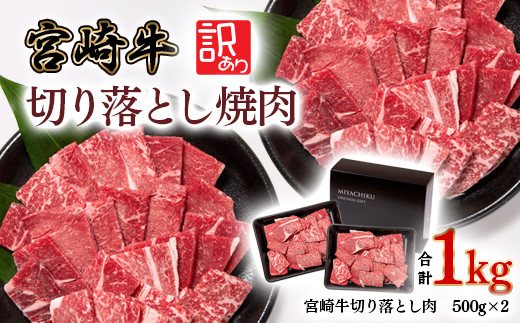 
宮崎牛 赤身焼肉 1kg 500×2 訳あり 切り落とし焼肉 牛肉 4等級以上 ブランド牛 ミヤチク 内閣総理大臣賞4連覇 ＜1.9-17＞焼肉用 牛肉 赤身
