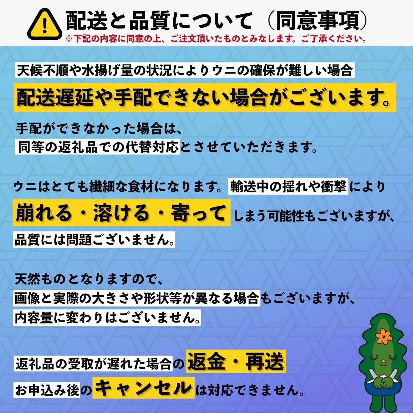 【2026年発送受付】利尻産「朝どり」生うに 食べ切り塩水パック50g×2（ムラサキウニ）【7~8月発送分】｜北海道 朝獲れ 天然 塩水  無添加 ミョウバン不使用 [1090026]