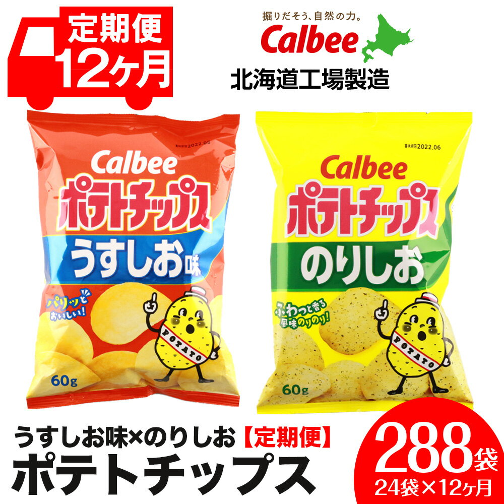 【ふるさと納税】【 定期便 12カ月 】 カルビー ポテトチップス ＜ うすしお × のりしお ＞12袋入 各1箱《北海道工場製造》 ポテチ ポテト お菓子 スナック calbee 食べ比べ 北海道ふるさと納税 千歳市 ふるさと納税【北海道千歳市】