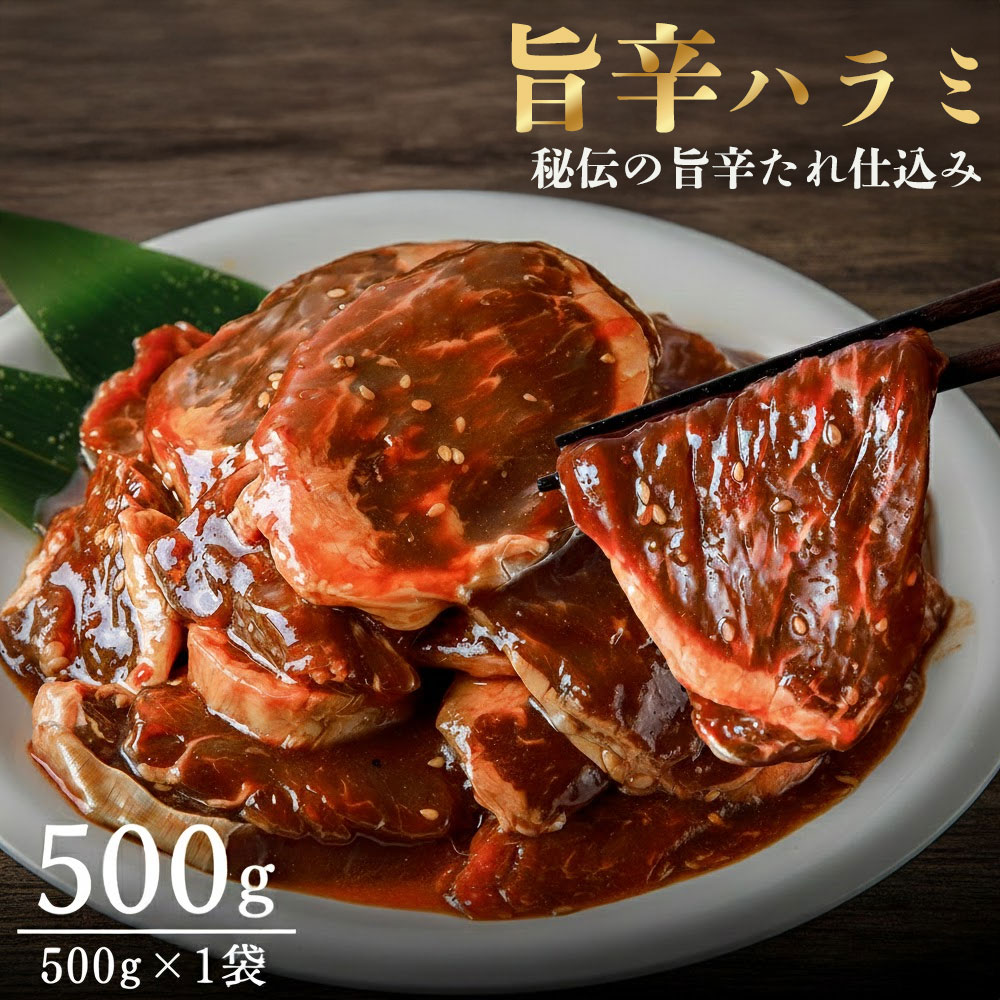 M154-0007-0_【ふるさと納税】毎月お届け3回 旨辛ハラミ　500g