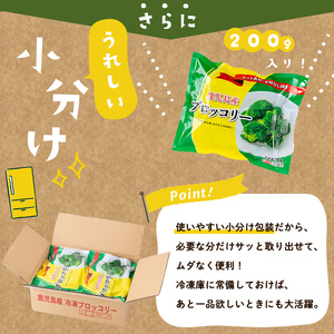 【全3回】鹿児島県産 冷凍ブロッコリー ＜計2.4kg＞(200g×4袋×3ヶ月) t0024-005