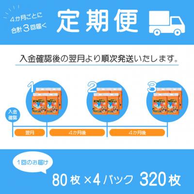 ふるさと納税 富士市 定期便 年3回 消臭炭シートダブルストップ レギュラー ペットシーツ 80枚×4パック(1705) |  | 01