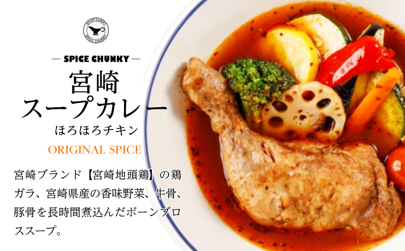 宮崎スープカレーセット(スープカレーほろほろチキン真空冷凍パック、スパイスソルト) スープカレー スパイスソルト セット チキン 骨付きチキン 鶏肉 鶏 肉 お肉 カレー スパイス ソルト オリジナル