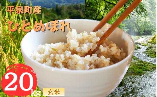 令和7年産 平泉町産 ひとめぼれ 玄米20kg / こめ コメ 米 お米 おこめ 玄米 ご飯 ごはん ライス 山水【aoki009】
