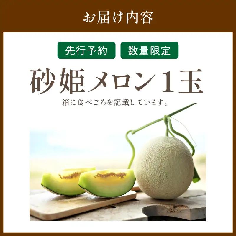 【先行予約／数量限定150】砂姫メロン1玉！（2026年6月下旬～発送）メロン