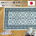 【ふるさと納税】【50×80cm】 洗える国産モケット織り玄関マット ブルー(ポーロ50×80BL)【1496930】