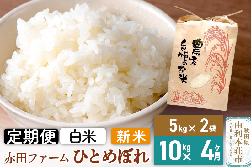《4ヶ月定期便》令和7年産 【 白米 】 秋田県産ひとめぼれ10kg（5kg×2袋）