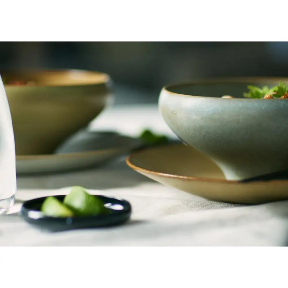 Tableware Shallow Bowl Rimペアセット18cm 藍墨