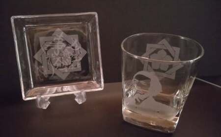 坂本龍馬　家紋グラスセット（4）【コップ 食器 日用品 ガラス 竜馬 ギフト 人気 】