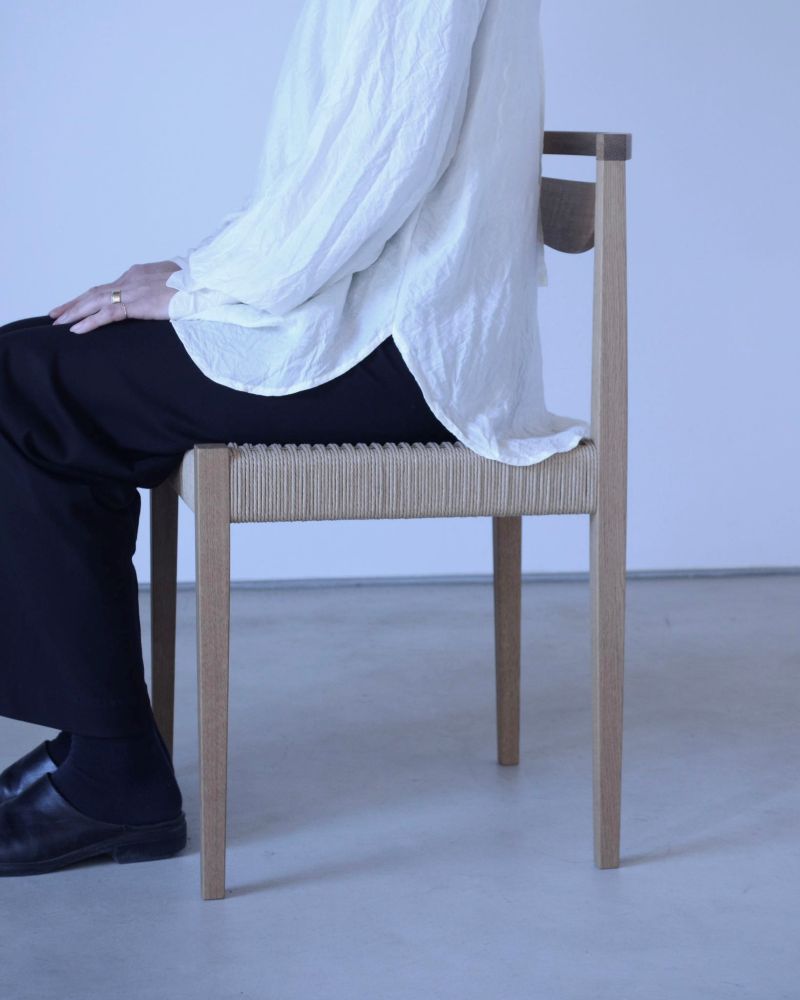 【HOFF&Co.】ダイニングチェア "RPチェア"　椅子 チェア 一人掛け ダイニング ナラ 無垢材 ペーパーコード 平編み 家具 インテリア