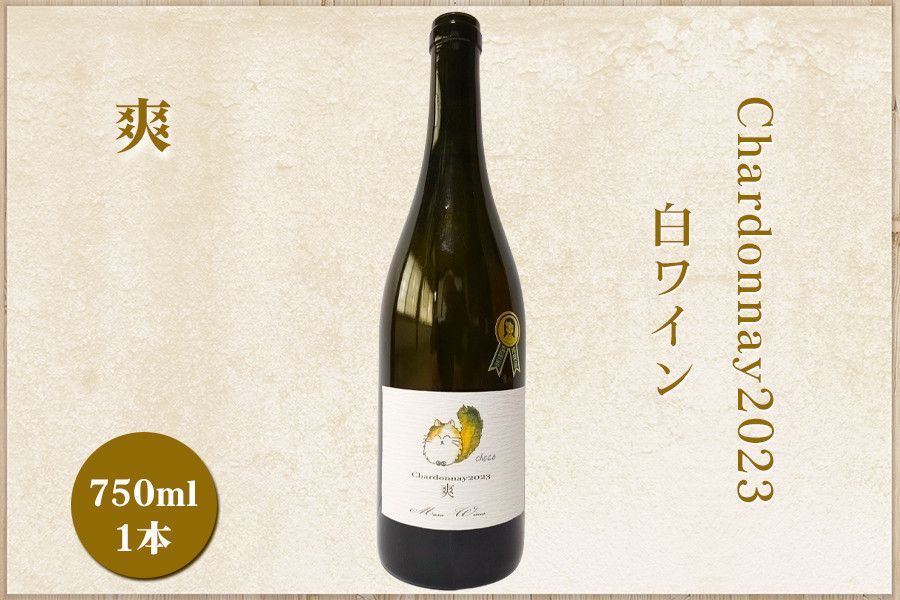 
            Chardonnay2023 爽 750ml 白ワイン｜シャルドネ 無添加 無濾過 国産 日本ワイン 愛知県 東浦町 [0738]
          