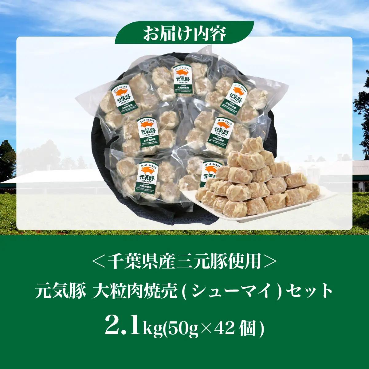 【千葉県産三元豚】元気豚 大粒肉焼売(シューマイ)セット　2.1kg(50g×42個)_三元豚 焼売 シューマイ 千葉県産_【配送不可地域：離島・沖縄県】 TAKB014