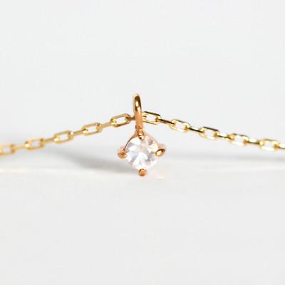 ふるさと納税 大津市 【10金 6月誕生石 ムーンストーンネックレス】大人シンプル 華奢見えチェーン 天然石一粒ペンダント |  | 02