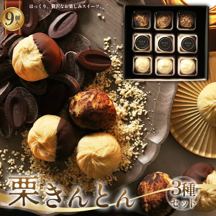 【ふるさと納税】栗きんとん3種セット [No.1124] ／ 栗 和菓子 洋菓子 スイーツ 食べ比べ セット 利平栗 国産栗 クリ くり マロン モンブラン お取り寄せスイーツ 栗感120％ フレンチ栗きんとん ほくほく しっとり 香ばしい 送料無料 岐阜県