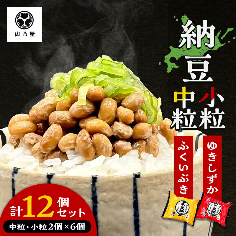 【ふるさと納税】山乃屋の山木屋 中粒 小粒 納豆 各種6個 納豆 大豆 健康 発酵食品 ギフト おすすめ 川俣町 福島県 FAF-0291