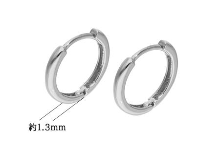 K18WGシンプルフープピアス　mk-431　CR-26