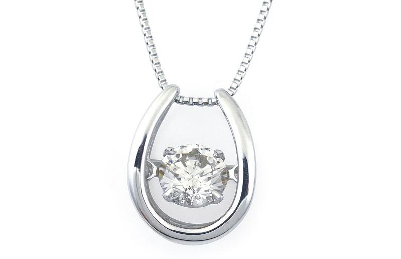 プラチナ馬蹄ダイアモンドネックレス（W227）【ジュエリー ファッション アクセサリー 贈り物】 J053